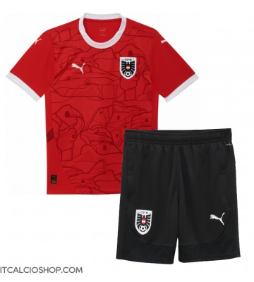 Austria Prima Maglia Bambino Europei 2024 Manica Corta (+ Pantaloni corti)